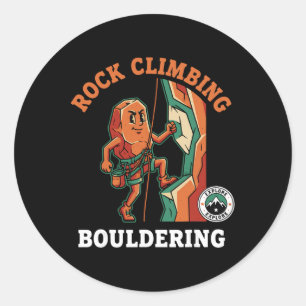 Pegatina Redonda Aventura divertida de escalada en roca y boulder 