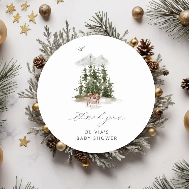 Pegatina Redonda Aventura espera Querida Baby Shower Gracias (Subido por el creador)