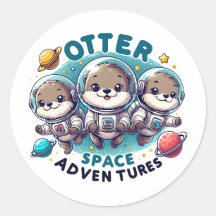 Pegatina Redonda Aventuras Otter Space