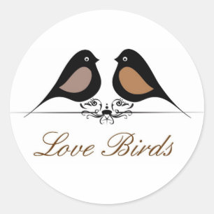 Pegatina Redonda Aves de amor