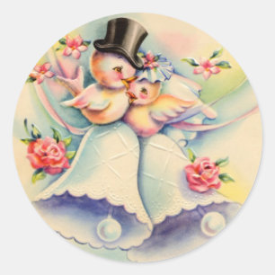 Pegatina Redonda Aves de amor