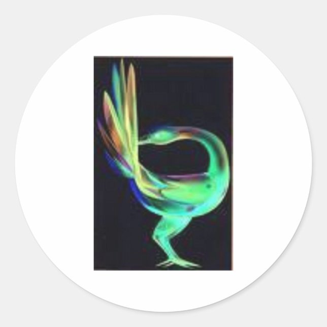 Pegatina Redonda Aves de Sankofa (Anverso)