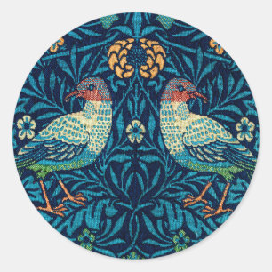 Pegatina Redonda Aves de William Morris
