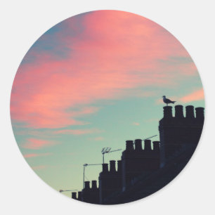 Pegatina Redonda Aves tempranas