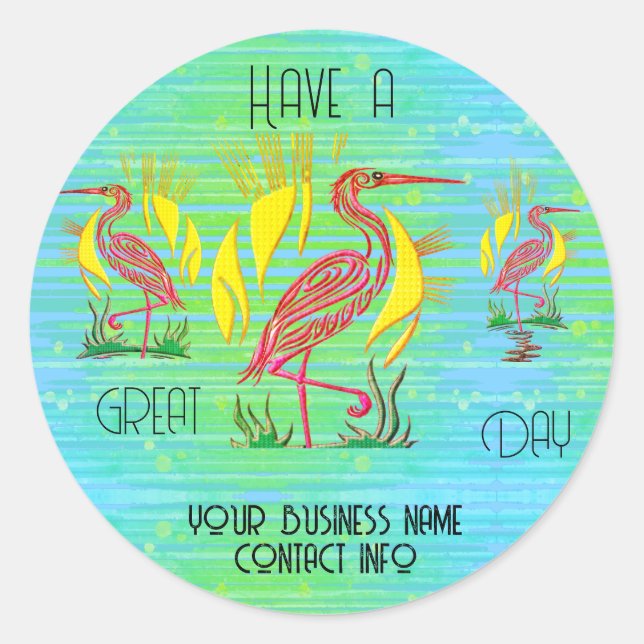 Pegatina Redonda Aves tropicales personalizadas (Anverso)