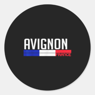 Pegatina Redonda Avignon Francia Bandera Recuerdo de Viaje Para Lug