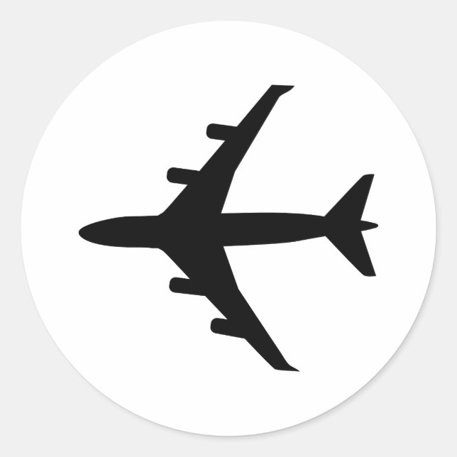 Pegatina Redonda Avión (Anverso)