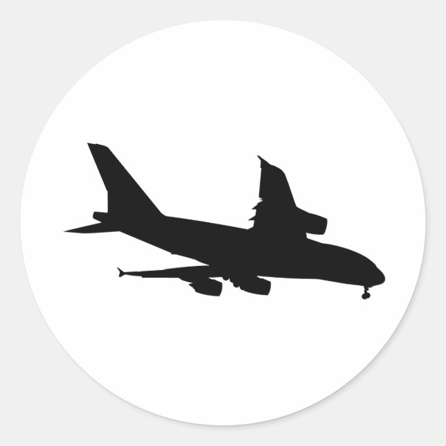 Pegatina Redonda Avión (Anverso)