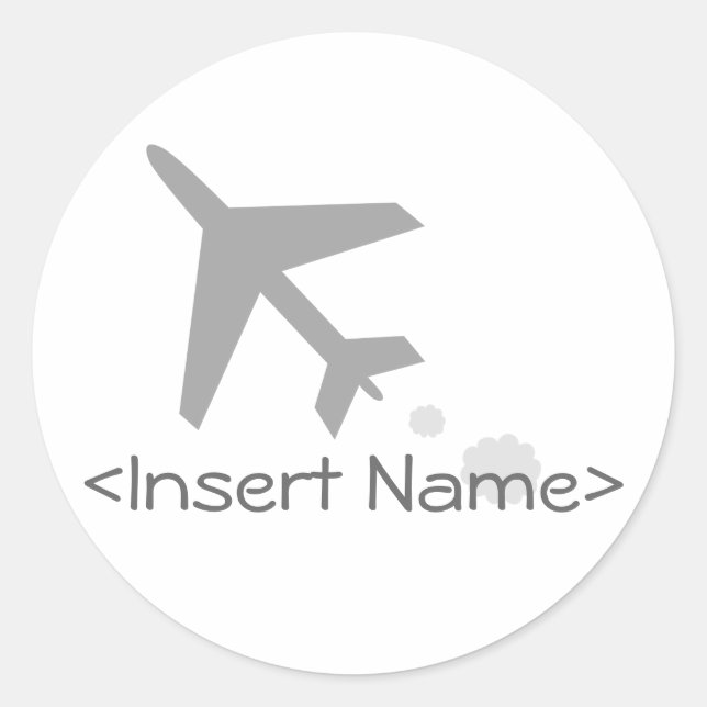 Pegatina Redonda Avión (Anverso)