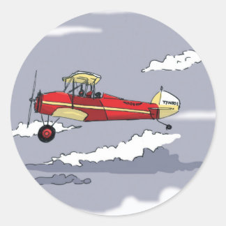 Pegatina Redonda avión