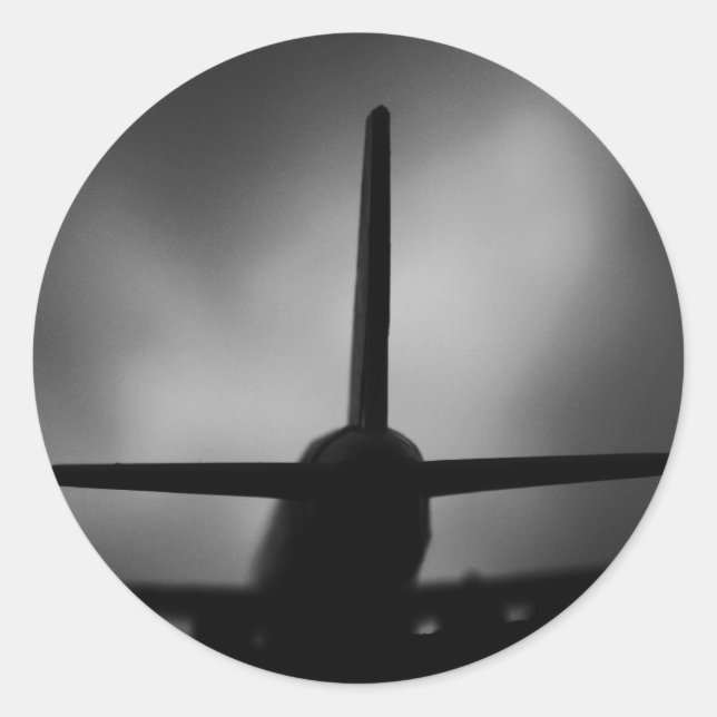 Pegatina Redonda Avión (Anverso)