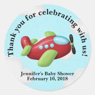 Pegatina Redonda Avión Gracias Pegatinas Favorecen Pegatinas