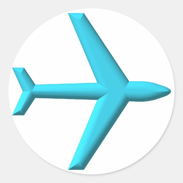 Pegatina Redonda Avión/Jet (Anverso)