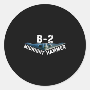 Pegatina Redonda Avión Midnight Hammer B-2 Donald Trump 