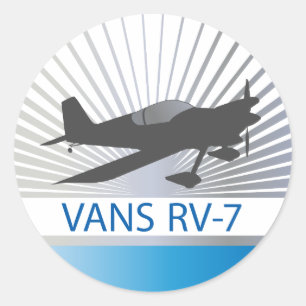 Pegatina Redonda Avión Vans RV-7