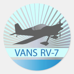 Pegatina Redonda Avión Vans RV-7