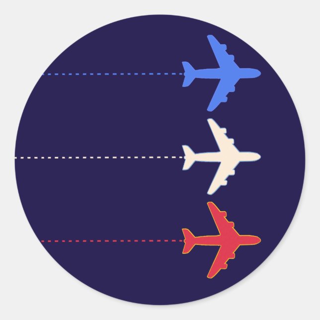 Pegatina Redonda aviones de compañías aéreas (Anverso)