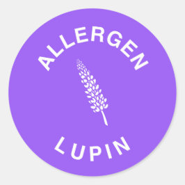 Pegatina Redonda Aviso de alérgicos de Lupin