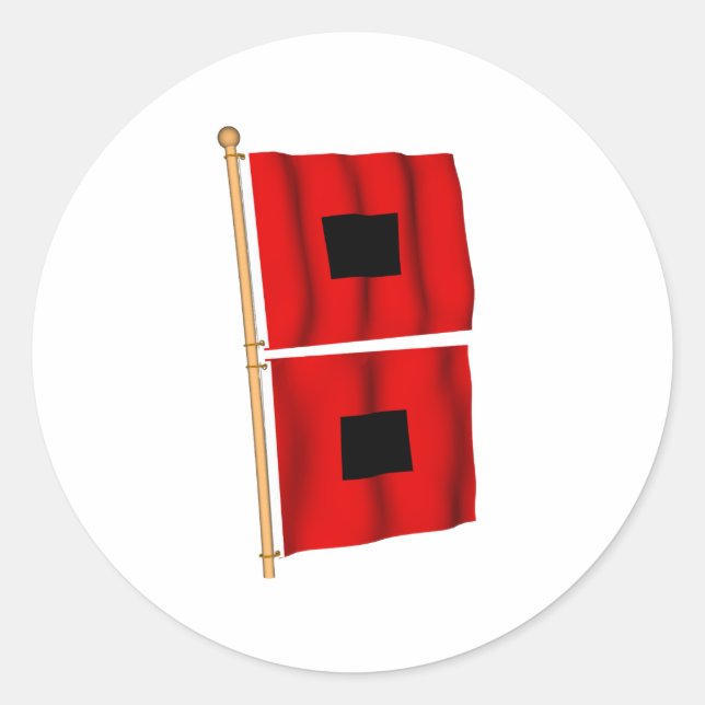 Pegatina Redonda Aviso de huracán (Anverso)