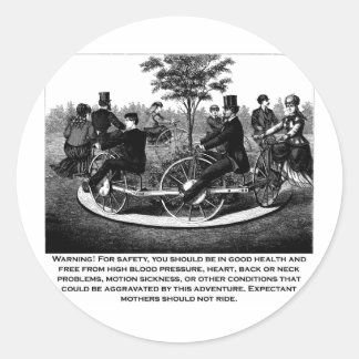 Pegatina Redonda Aviso de montaña rusa