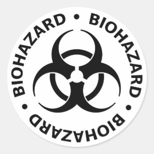 Pegatina Redonda Aviso de peligro biológico