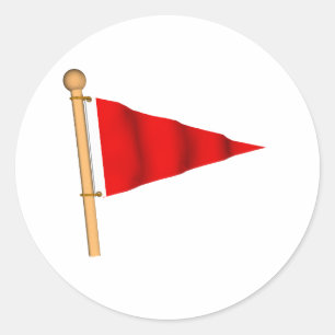 Pegatina Redonda Aviso de pequeñas embarcaciones