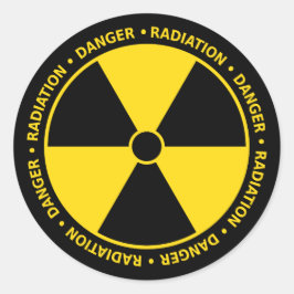 Pegatina Redonda Aviso de radiación