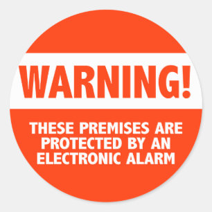 Pegatina Redonda Aviso de seguridad electrónica de alarma antirrobo