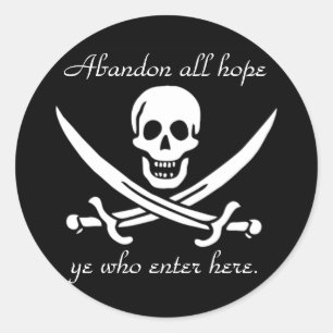 Pegatina Redonda Aviso pirata