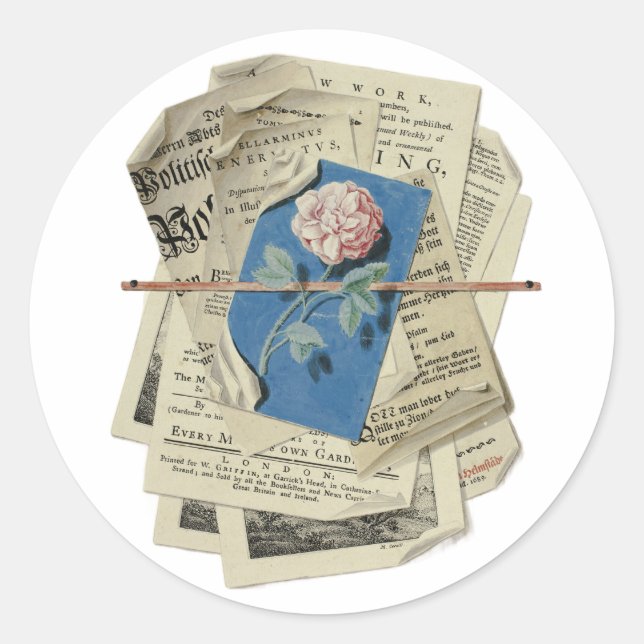 Pegatina Redonda Avisos e impresiones de la reserva rápida arte (Anverso)