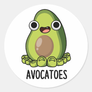 Pegatina Redonda Avoca-toes Chistes Divertidos de Aguacate 