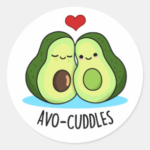 Pegatina Redonda Avocudelas Funny Aguacate Pareja Pun