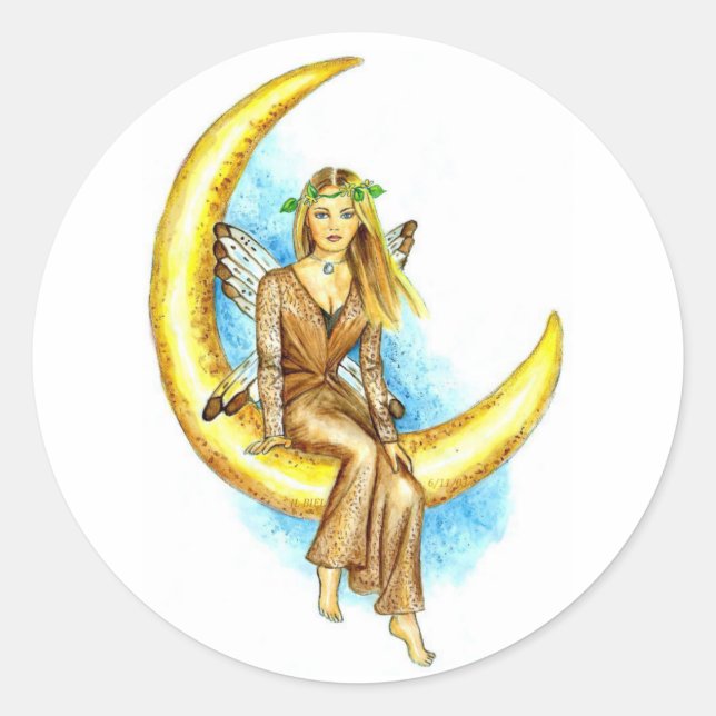 Pegatina Redonda Avril Moon Fairy JL Biel (Anverso)