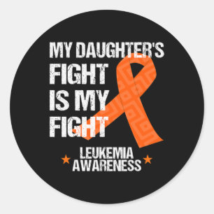 Pegatina Redonda Awareness Daughter Fight Naranja Ribbon Gift