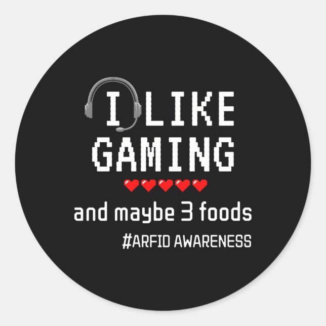 Pegatina Redonda Awareness Gaming Gamer (Anverso)