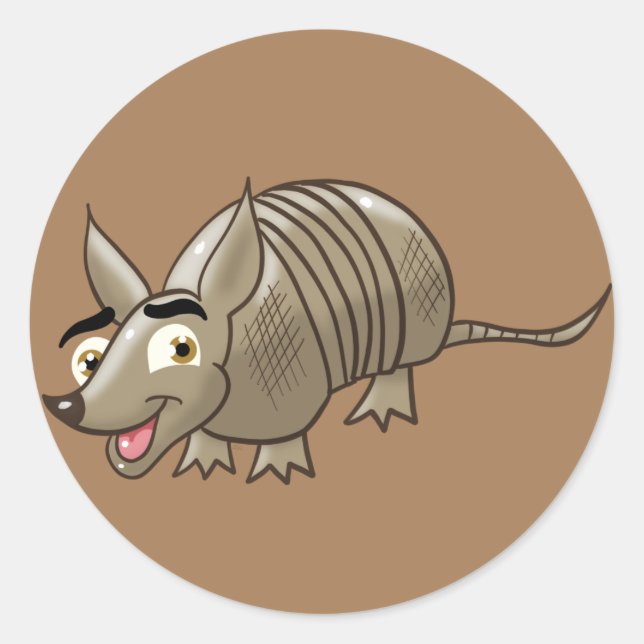 Pegatina Redonda Awesome Armadillo (Anverso)