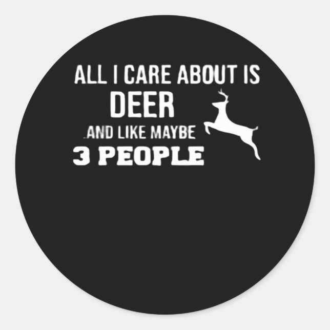 Pegatina Redonda Awesome Deer Lover Minimal Retro Style (Anverso)