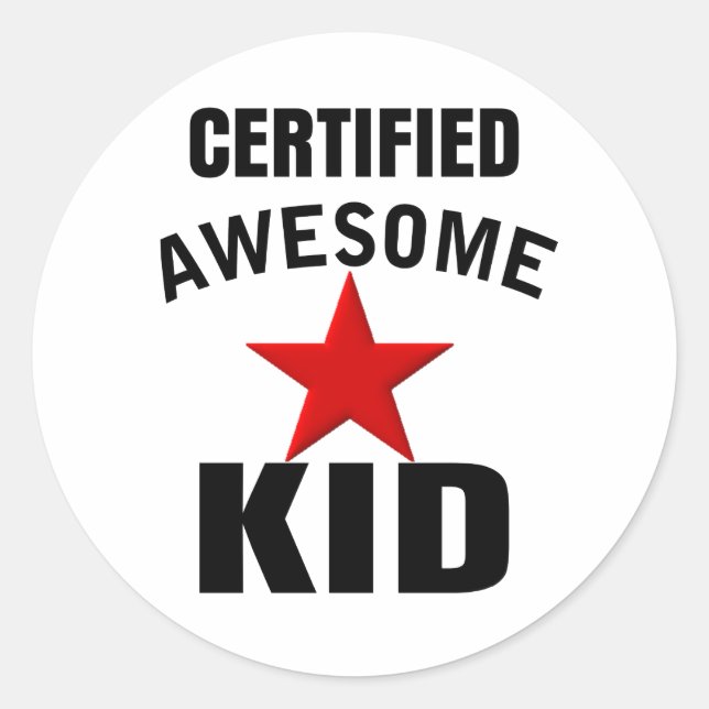 Pegatina Redonda Awesome Kid (Anverso)