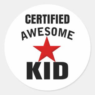 Pegatina Redonda Awesome Kid