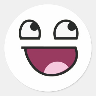 Pegatina Redonda Awesome Lulz Face