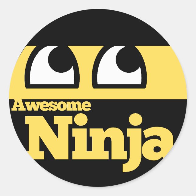 Pegatina Redonda Awesome Ninja (Anverso)