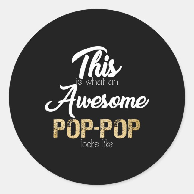 Pegatina Redonda Awesome Pop-pop Special Grandpa  (Anverso)