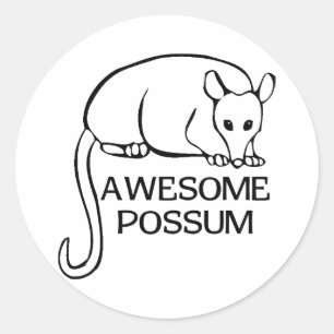 Pegatina Redonda Awesome Possum