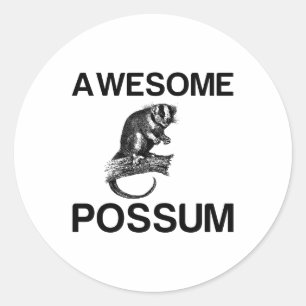 PEGATINA REDONDA AWESOME POSSUM