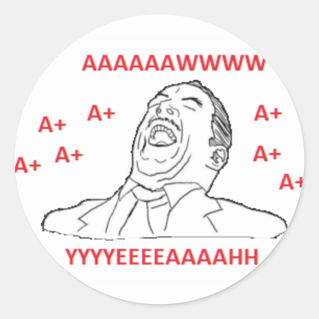 PEGATINA REDONDA AWW SÍ A+ (Anverso)