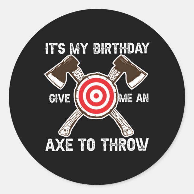 Pegatina Redonda Ax Thrower (Anverso)
