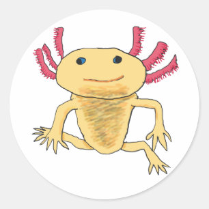 Pegatina Redonda Axolotl