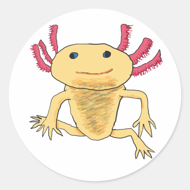 Pegatina Redonda Axolotl (Anverso)
