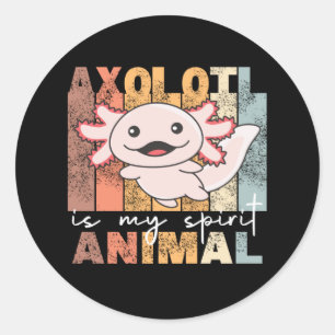 Pegatina Redonda Axolotl Es Mi Animal Espiritual - Dulce Axolotl Cl