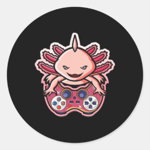 Pegatina Redonda Axolotl Juegos Niños Chicas Anime Videojuego Ga